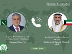 Pakistan, Kuwait FMs discuss regional situation, reaffirm strong fraternal ties