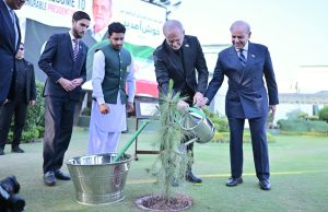 President of the Islamic Republic of Iran Dr. Masoud Pezeshkian plants a sapling in the lawn of the Prime Minister’s House