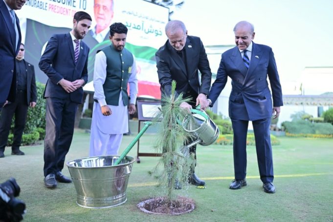 President of the Islamic Republic of Iran Dr. Masoud Pezeshkian plants a sapling in the lawn of the Prime Minister’s House