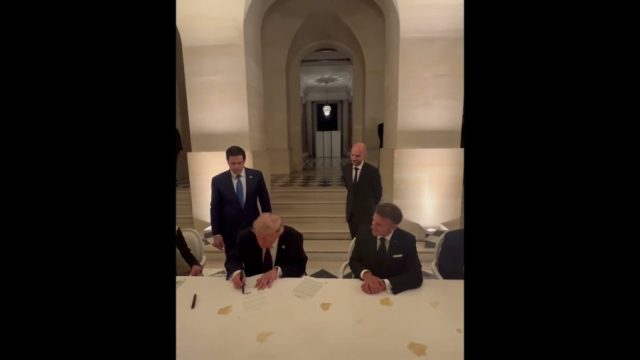 Trump signs Iran-US peace agreement at Versailles as Macron hails landmark diplomatic breakthrough