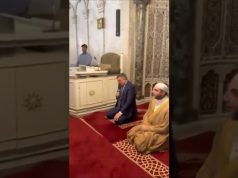 Turkish Interior Minister Mustafa Çiftçi recites the Holy Qur’an at Syria’s historic Umayyad Mosque