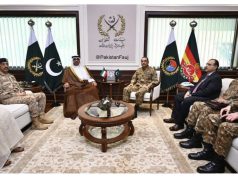 Field Marshal Syed Asim Munir, NI (M), HJ, COAS & CDF, accompanied by Lieutenant General Muhammad Asim Malik, DG ISI and Pakistan’s National Security Adviser, holds delegation-level talks with Sheikh Abdullah Ali Abdullah Al-Saleem Al-Sabah, Kuwait’s Minister of Defence, accompanied by Lieutenant General Khalid Darj Saad Al-Shriaan, Chief of General Staff of the Armed Forces of Kuwait, at General Headquarters (GHQ), Rawalpindi.