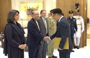 President Zardari receives credentials from ambassadors-designate of Italy, South Korea