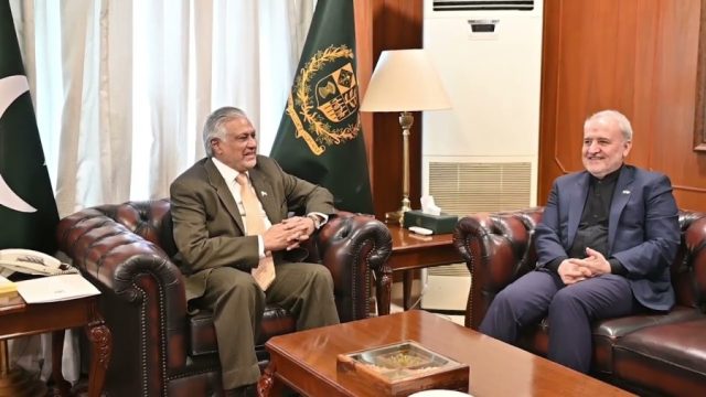 Iran envoy briefs Dar on bilateral cooperation, regional situation